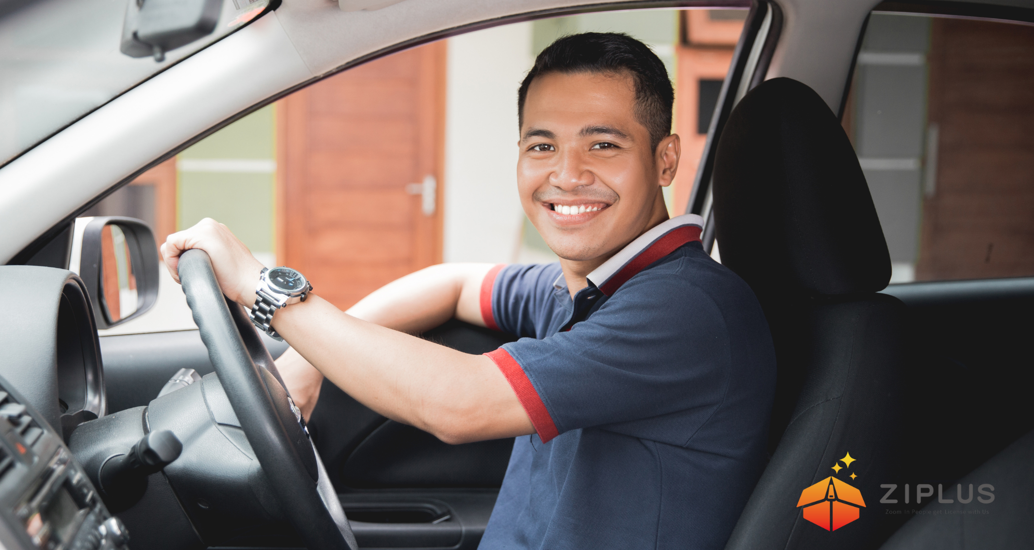 Ride-Share driver in Japan smiling at the camera